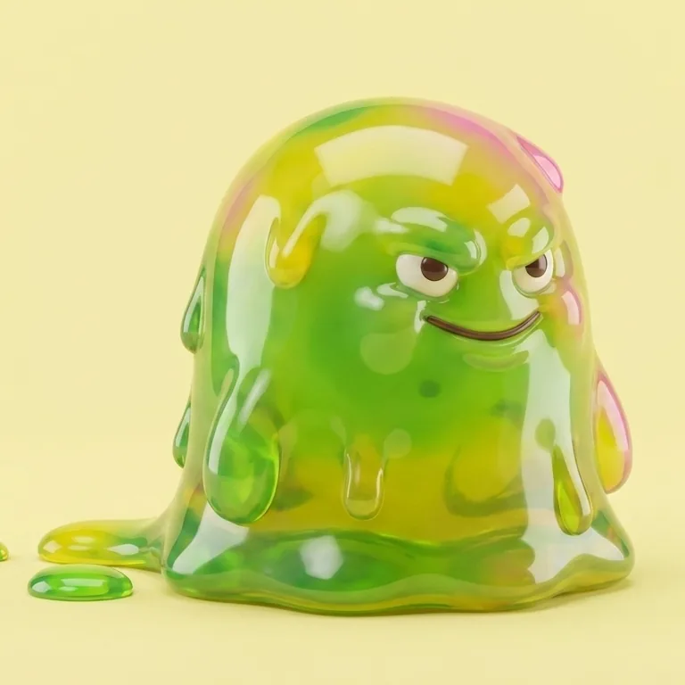 Gonzo el Goteador: bicho verde caricaturesco que gotea constantemente.